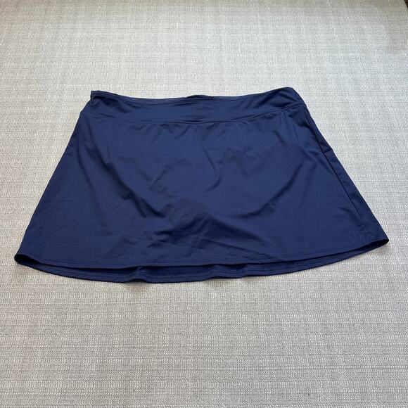 Lands End Swimsuit Bottom Blue‎ 18 Skirt Elastic Waist Flare Hem - Picture 1 of 7